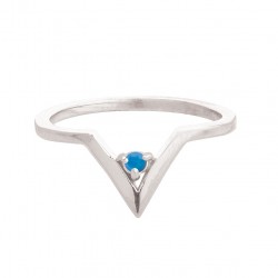 BAGUE ARGENT 925 TRIANGLE 1 TURQUOISE