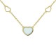 COLLIER 42CM PL OR COEUR EMAIL BLANC