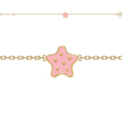 BRACELET 16CM POR ETOILE ROSE A POIS