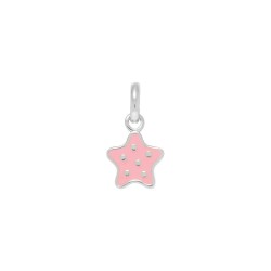 PENDENTIF AGT ETOILE ROSE A POIS