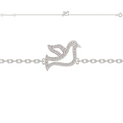 BRACELET ARGENT COLOMBE+CZ