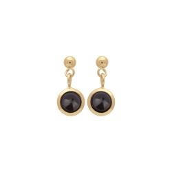 BOUCLES D'OREILLES P.OR CAB NOIR