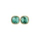 BOUCLES D'OREILLES P.OR CARRE MALACHITE 7*7