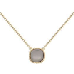COLLIER 42CM P.OR CARRE NACRE
