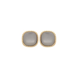 BOUCLES D'OREILLES P.OR CARRE NACRE 7*7