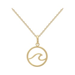 COLLIER 42CM P.OR PEND. CERCLE VAGUE