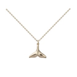 COLLIER 42CM P.OR PEND. QUEUE DE BALEINE