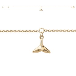 BRACELET CHEV. 25CM P.OR PEND. QUEUE DE BALEINE