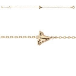 BRACELET 18CM P.OR PEND. DENT DE REQUIN