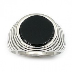 Bague argent - onyx