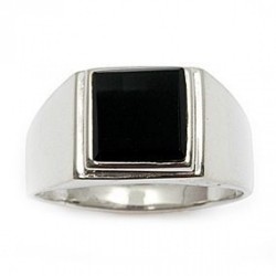 Bague argent - onyx