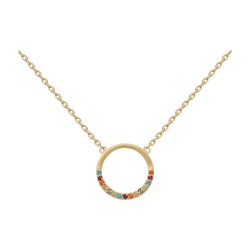 COLLIER 42CM P.OR CERCLE MULTICO OZ
