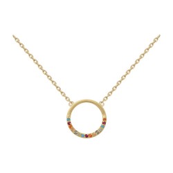 COLLIER 42CM P.OR CERCLE MULTICO OZ