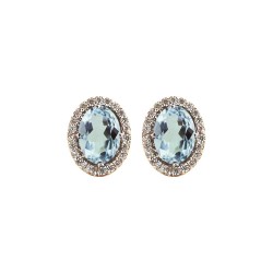 BO PLAQUE OR BICOLORE MARQUISE OZ AQUA MARINE