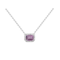 COLLIER AGT CZ RECTANGLE AMETHYSTE PM