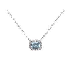 COLLIER AGT CZ RECTANGLE AQUA MARINE PM