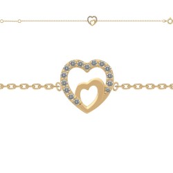 BRACELET 18CM P.OR COEURS OZ