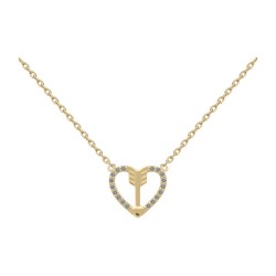 COLLIER 42CM P.OR COEUR OZ FLECHE