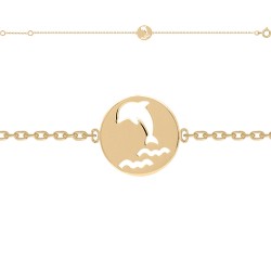 BRACELET 16CM P.OR MEDAILLE DAUPHIN