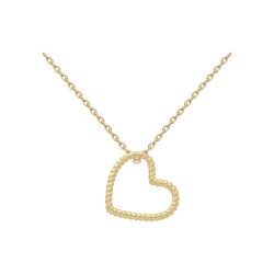 COLLIER 42CM P.OR COEUR TORSADE
