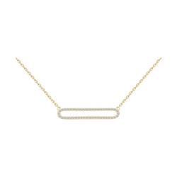 COLLIER 42CM P.OR OVALE CZ