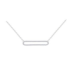 COLLIER 42CM AGT OVALE CZ