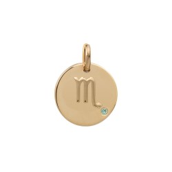 PENDENTIF P.OR MEDAILLON RELIEF VIERGE CZ CORNALINE