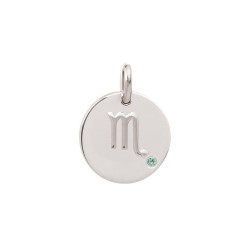 PENDENTIF AGT MEDAILLON RELIEF VIERGE CZ CORNALINE