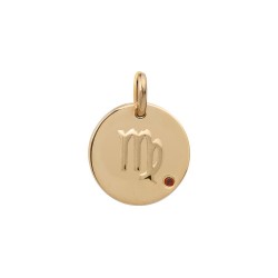 PENDENTIF P.OR MEDAILLON RELIEF SCORPION CZ AIGUE MARINE
