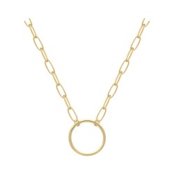 COLLIER 42CM P.OR MAILLES OVALES ET CERCLE