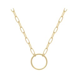 COLLIER 42CM P.OR MAILLES OVALES ET CERCLE