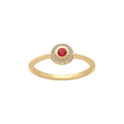 BAGUE P.OR ROND ET RUBIS