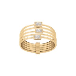 BAGUE P.OR MULTI RANGS CZ RECTANGLES