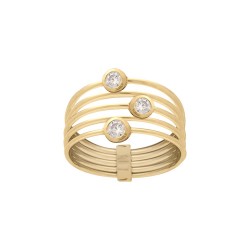 BAGUE P.OR MULTI RANGS CZ SERTIS CLOS BLANCS