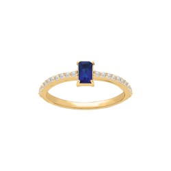 BAGUE P.OR CZ BLANCS ET RECT. BLEU SAPHIR