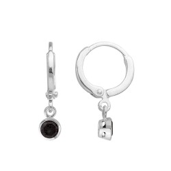 CREOLES AGT PENDANT OZ SERTI CLOS NOIR