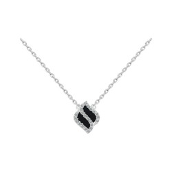 COLLIER 42CM AGT EMAIL NOIR OZ