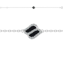 BRACELET 18CM AGT EMAIL NOIR OZ