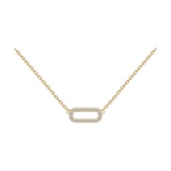 COLLIER 42CM P.OR PETIT OVALE CZ