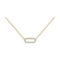 COLLIER 42CM P.OR PETIT OVALE CZ