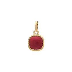 PENDENTIF P.OR CARRE BOULES RUBIS