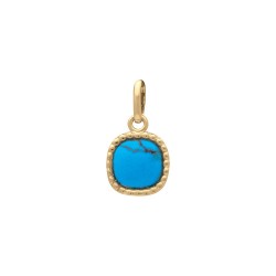 PENDENTIF P.OR CARRE BOULES TURQUOISE