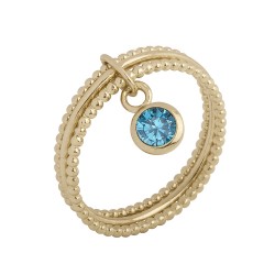 BAGUE P.OR TRIPLE PEND. OZ AQUAMARINE