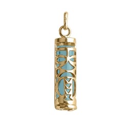 PENDENTIFS PL.OR TIKI TENDRESSE COULEUR TURQUOISE 24MM