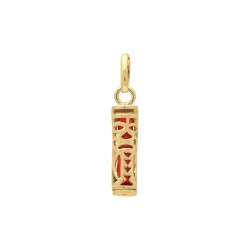 PENDENTIFS PL.OR TIKI TENDRESSE CORAIL 13MM