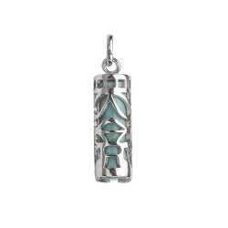 PENDENTIFS ARGT TIKI SAGESSE COULEUR TURQUOISE