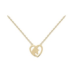 COLLIER 38CM P.OR COEUR LICORNE