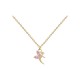 COLLIER 38CM P.OR FEE CZ ROSES