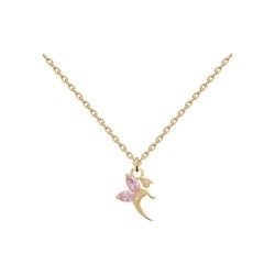 COLLIER 38CM P.OR FEE CZ ROSES