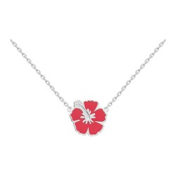 COLLIER 42CM AGT HIBISCUS ROUGE